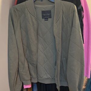 Sanctuary Olive Quilted Bomber Jacket